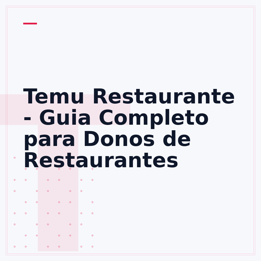 Temu Restaurante - Guia Completo para Donos de Restaurantes