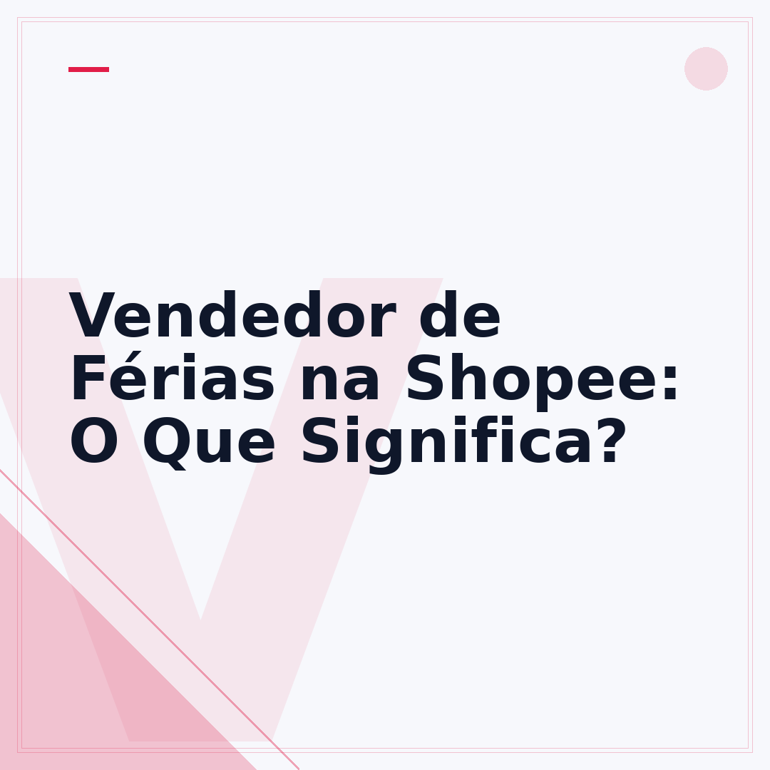 Vendedor de Férias na Shopee: O Que Significa?