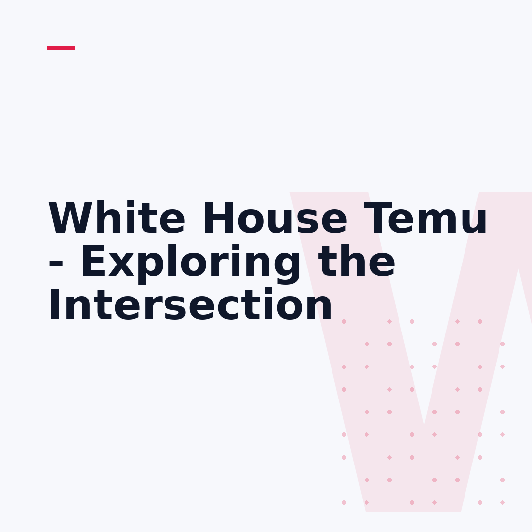 White House Temu - Exploring the Intersection